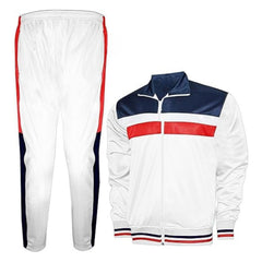 Men's Retro-Inspired Tracksuit – 2-Piece Full-Zip Athletic Set with Striped Design