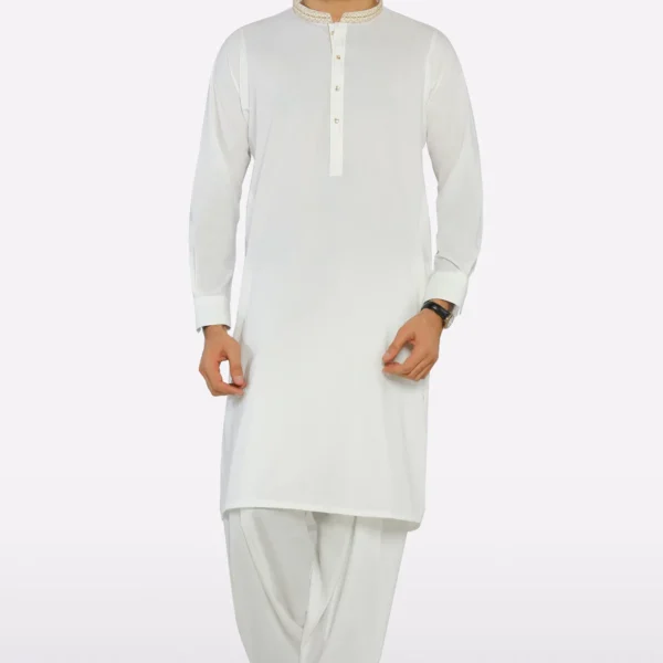 Off White Wash & Wear Shalwar Kameez